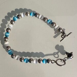 Sterling Silver UNC Tarh Heel bracelet